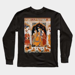 Vibrant Vistas: Celebrating Indian Elegance through Sari Textiles, Rajput Paintings, and More Long Sleeve T-Shirt